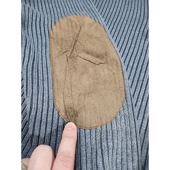 Guide Series XL Ribbed Pullover 1/4 Zip Sweater Elbow Patches Crew Neck Stretch - Picture 7 of 9